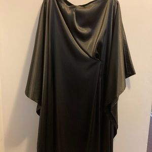 Black silky poncho dress by Vichy